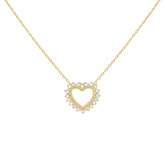14Kt Gold Cz Necklace 18" (16"+2")