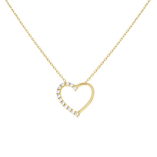 14Kt Gold Cz Necklace 18" (16"+2")