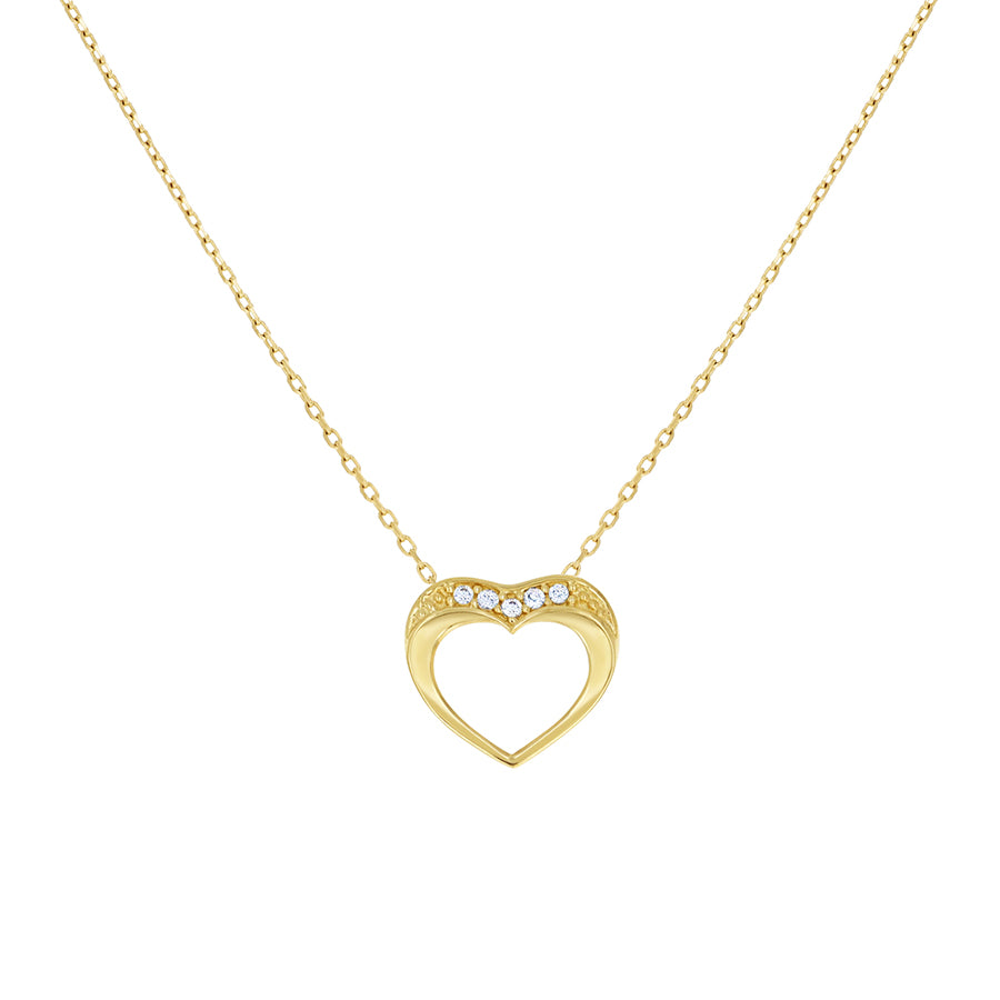 14Kt Gold Cz Necklace 18" (16"+2")