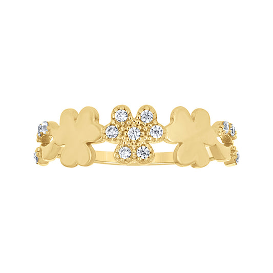 14Kt Gold Cz Ring S7