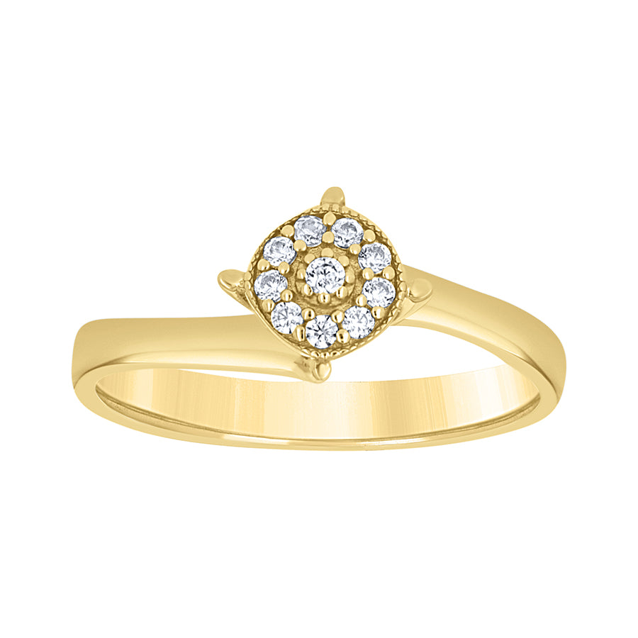 14Kt Gold Cz Ring S7