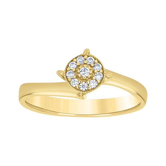 14Kt Gold Cz Ring S7