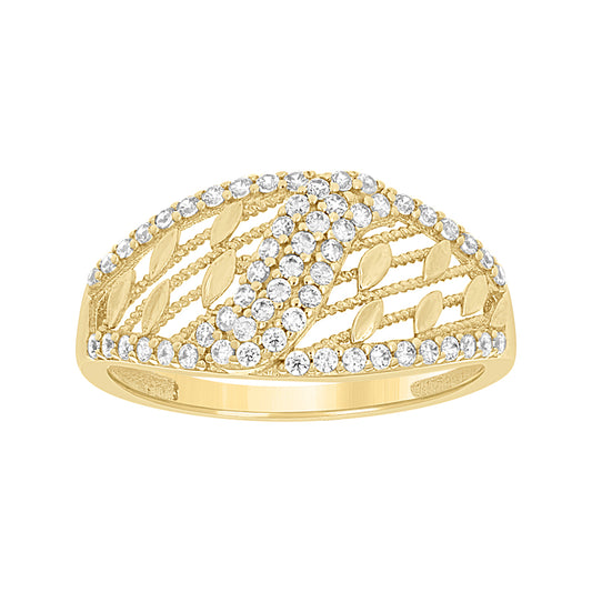 14Kt Gold Cz Ring S7