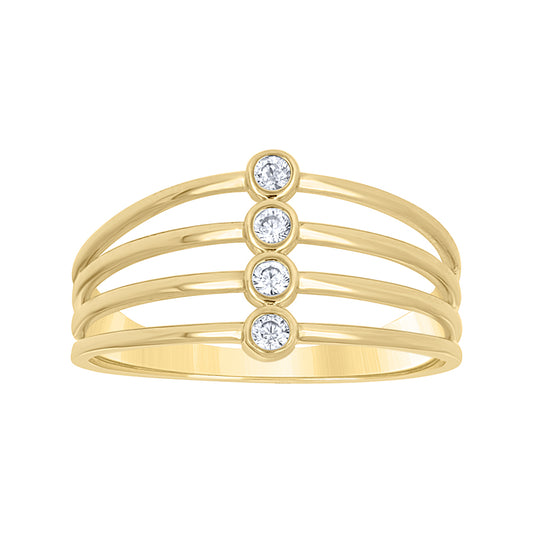 14Kt Gold Cz Ring S7