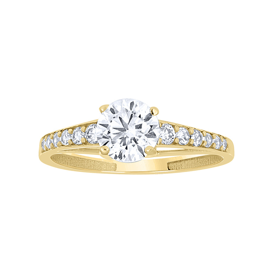 14Kt Gold Cz Ring S7
