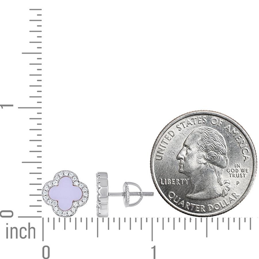 925 Sterling Silver Cz Earring 10mm