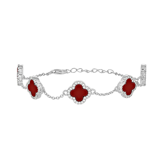 925 Sterling Silver Cz Bracelet 8" (7"+1")