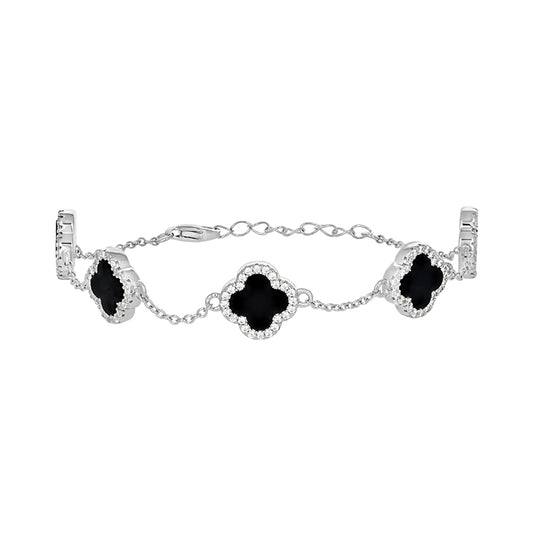 925 Sterling Silver Cz Bracelet 8" (7"+1")