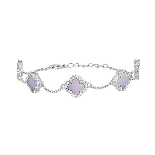 925 Sterling Silver Cz Bracelet 8" (7"+1")