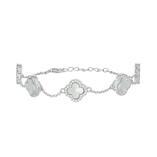 925 Sterling Silver Cz Bracelet 8" (7"+1")