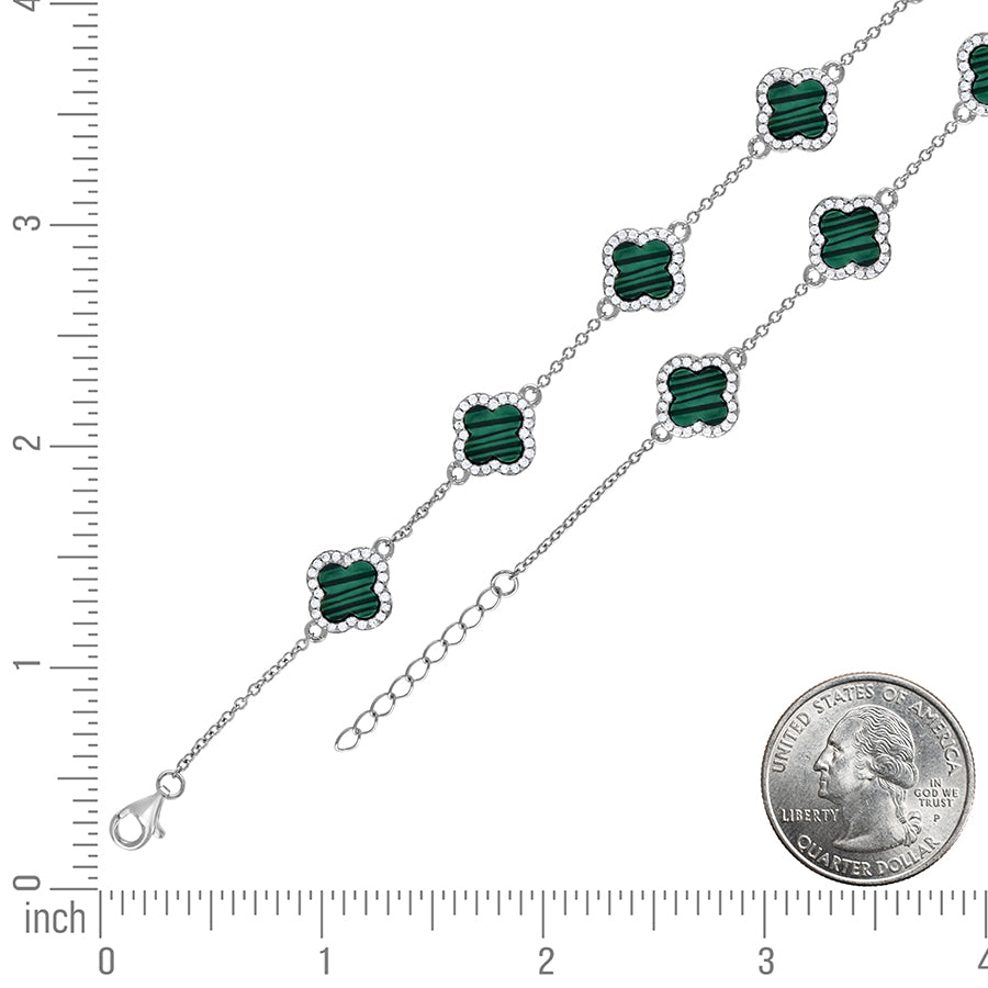 925 Sterling Silver Cz Bracelet 8" (7"+1")