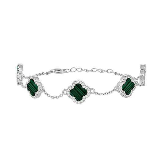 925 Sterling Silver Cz Bracelet 8" (7"+1")