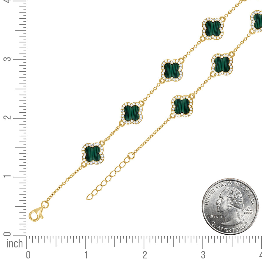 925 Sterling Silver Cz Bracelet 8" (7"+1")