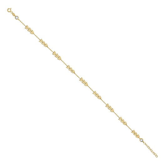 14Kt Gold Anklet 10" (9"+1")
