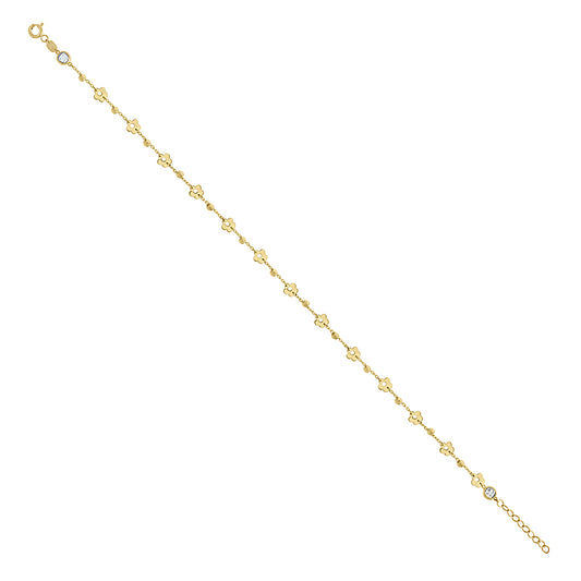 14Kt Gold Anklet 10" (9"+1")