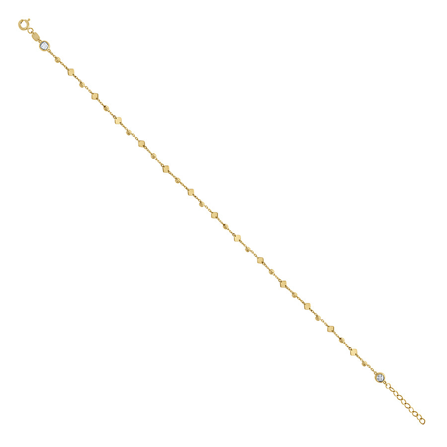 14Kt Gold Anklet 10" (9"+1")