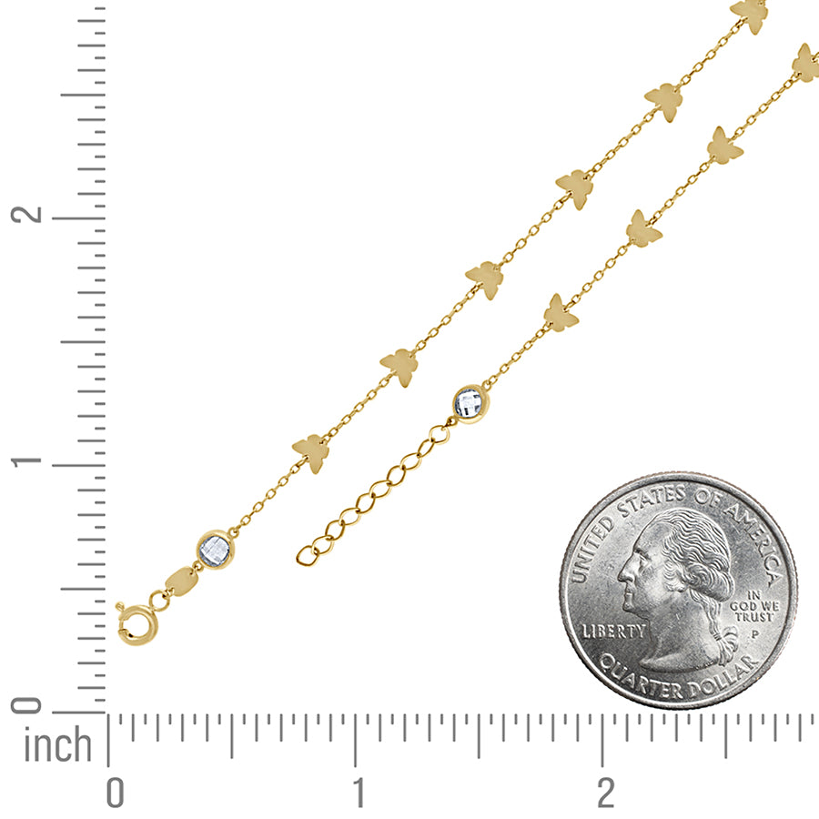 14Kt Gold Anklet 10" (9"+1")