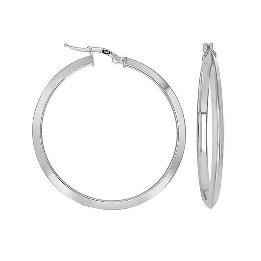 925 Silver Triangle Hoop Earrings 3mm-35