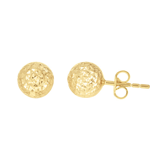 14Kt Gold Fancy Ball-Stud Earrings 8mm