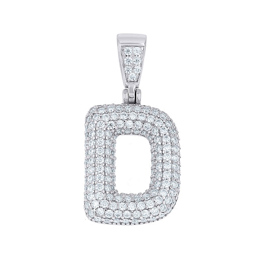 925 Sterling Silver Initial Letter Moissanite Pendant