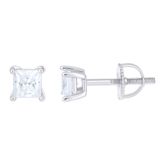 925 Sterling Silver Moissanite Stud Earrings