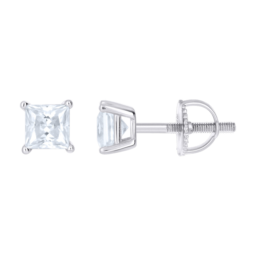 925 Sterling Silver Moissanite Stud Earrings