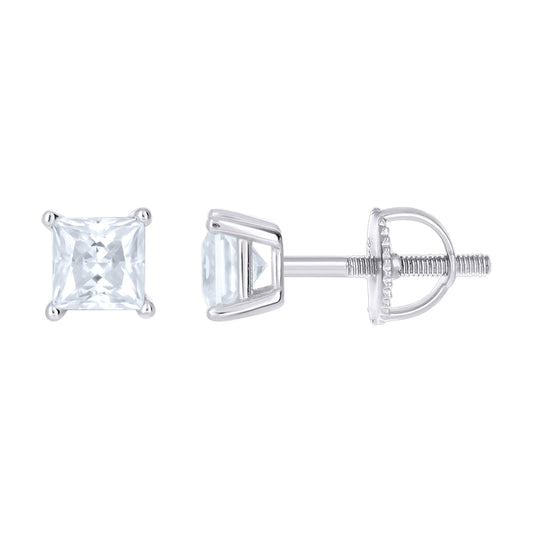 925 Sterling Silver Moissanite Stud Earrings