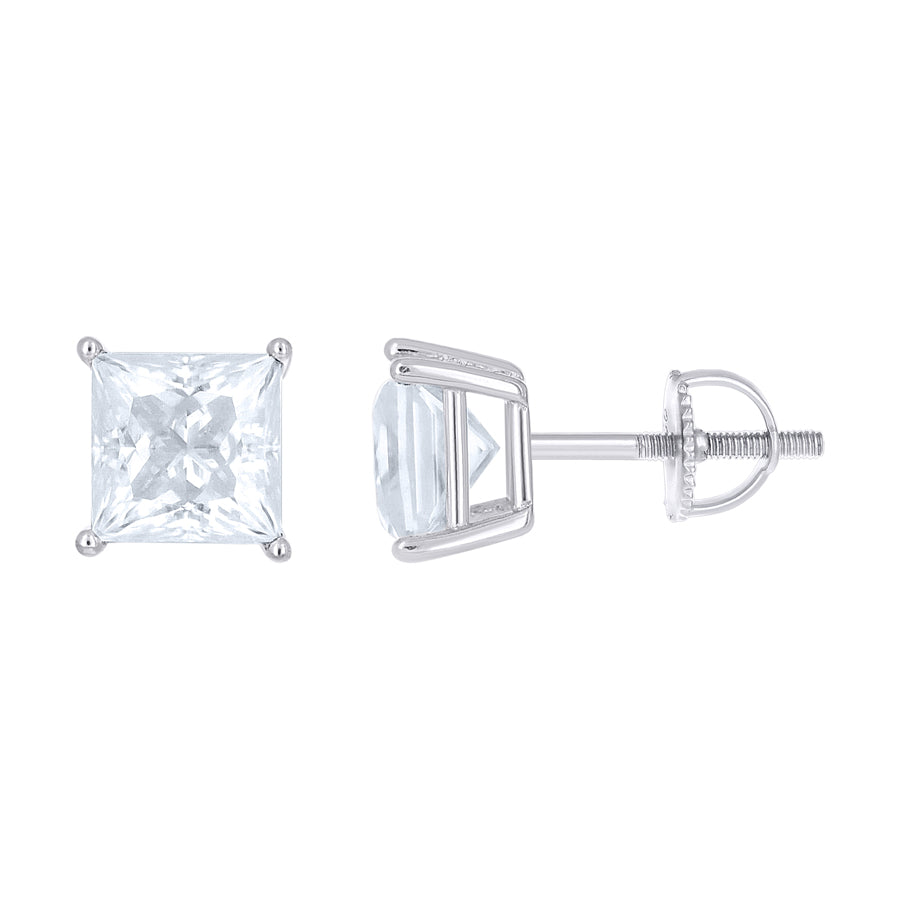 925 Sterling Silver Moissanite Stud Earrings