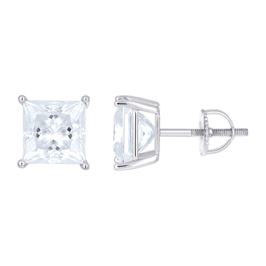 925 Sterling Silver Moissanite Stud Earrings