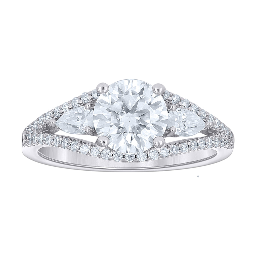 925 Sterling Silver Cz Ring S5-S10