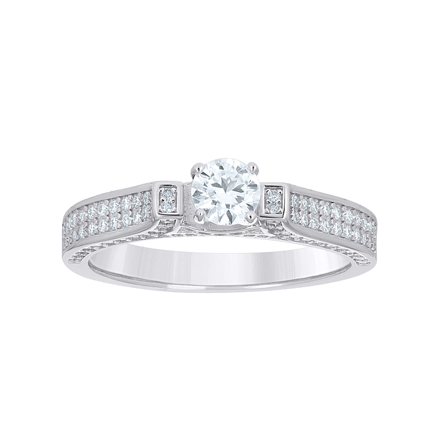 925 Sterling Silver Cz Ring S5-S9
