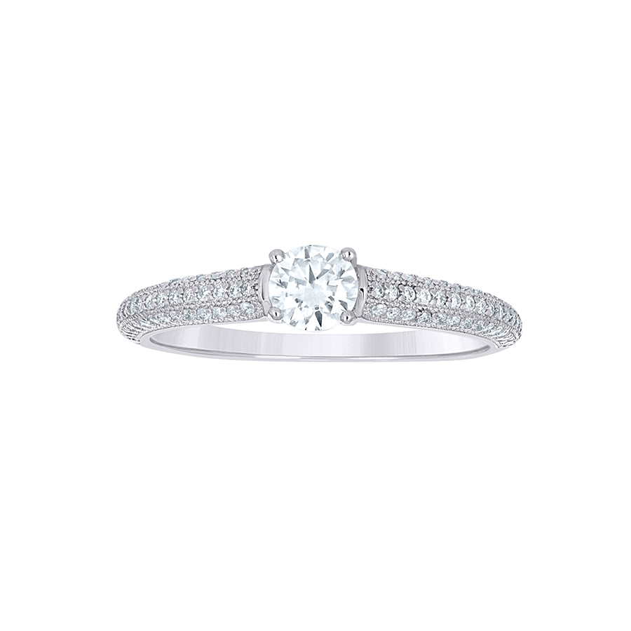 925 Sterling Silver Cz Ring S5-S10