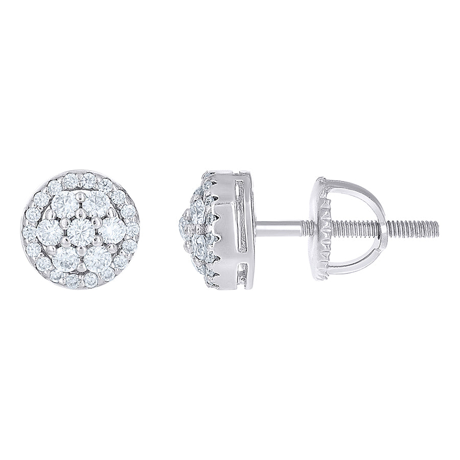 925 Sterling Silver Cz Earring 8mm