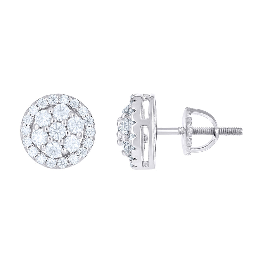 925 Sterling Silver Cz Earrings 10mm