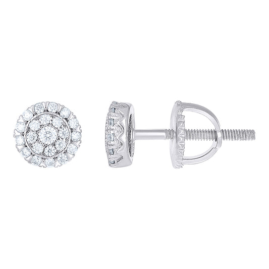 925 Sterling Silver Cz Earrings 8mm