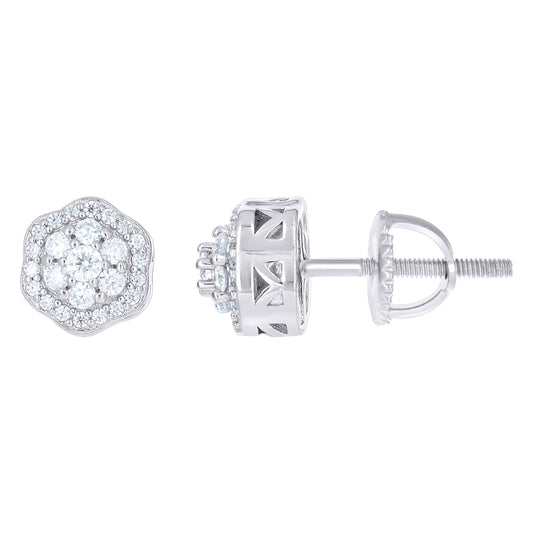 925 Sterling Silver Moissanite Stud Earrings