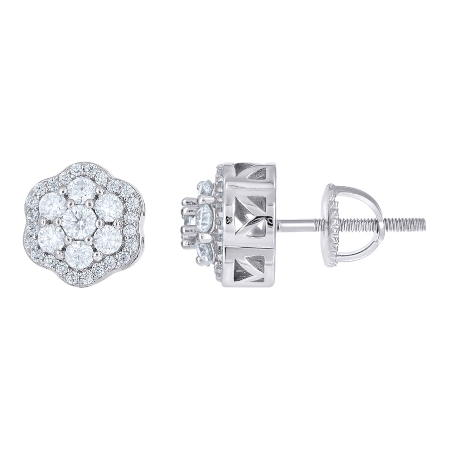 925 Sterling Silver Moissanite Stud Earrings