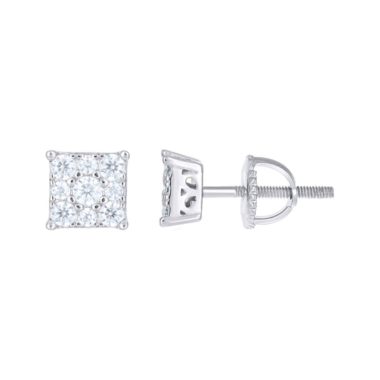 925 Sterling Silver Moissanite Stud Earrings