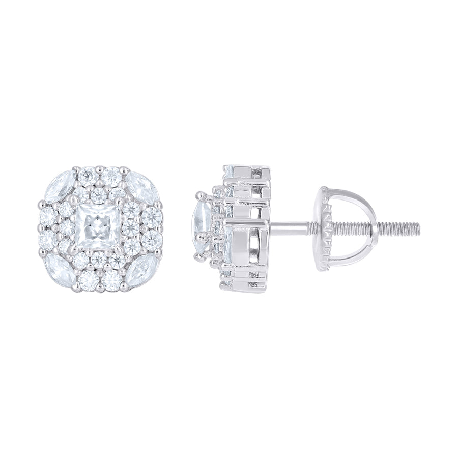925 Sterling Silver Moissanite Stud Earrings