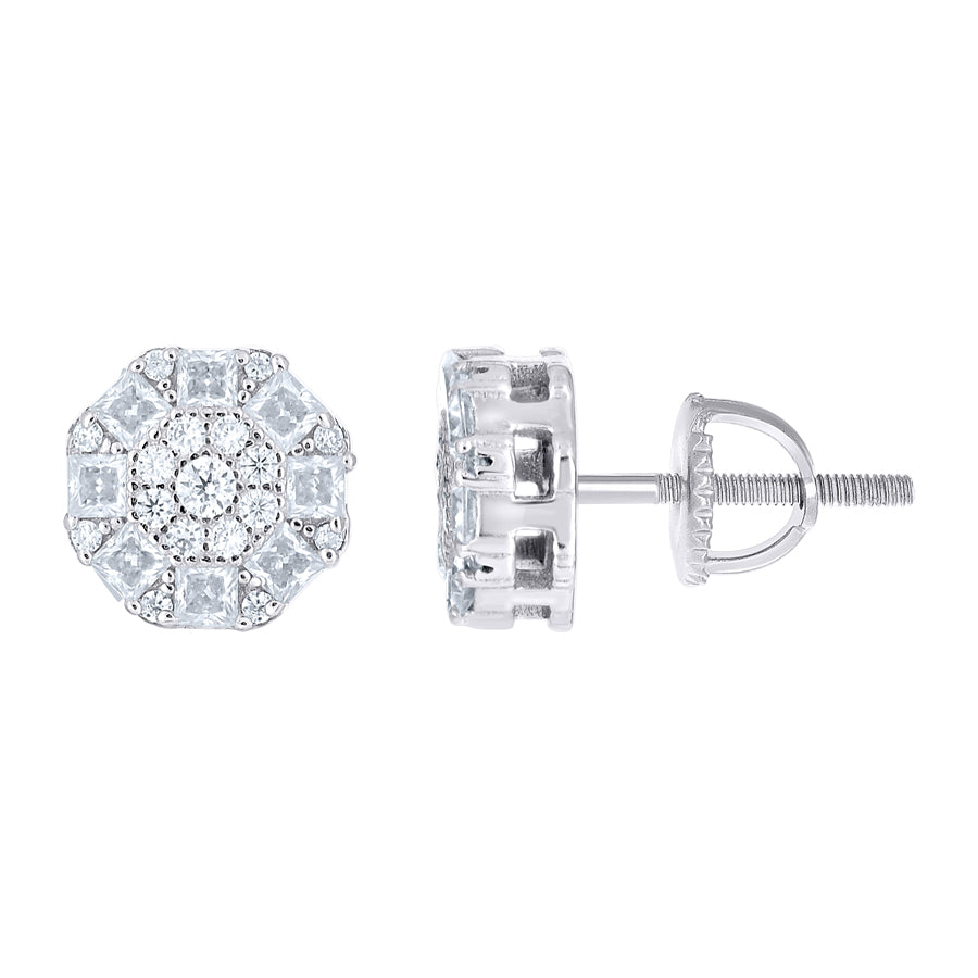 925 Sterling Silver Moissanite Stud Earrings