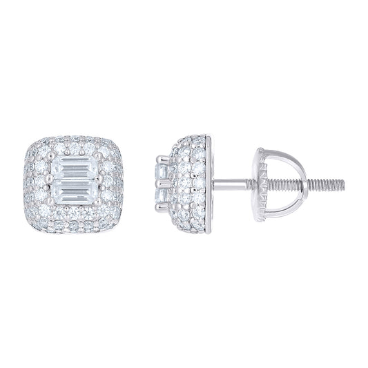 925 Sterling Silver Moissanite Stud Earrings