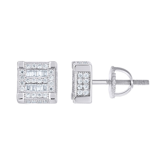 925 Sterling Silver Moissanite Stud Earrings