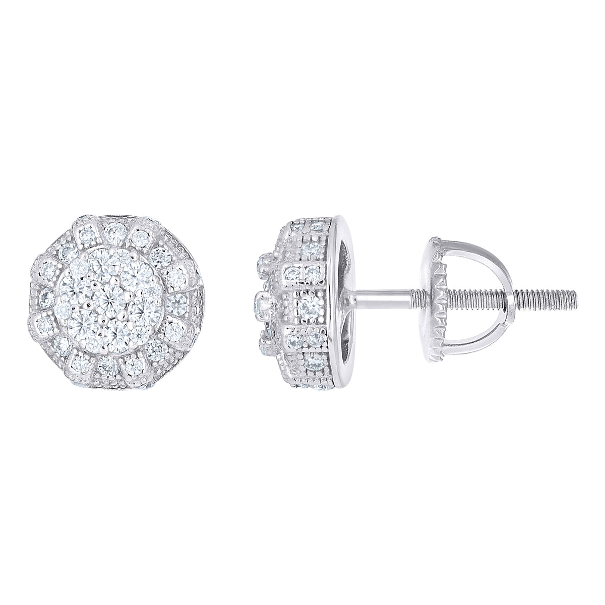 925 Sterling Silver Moissanite Stud Earrings