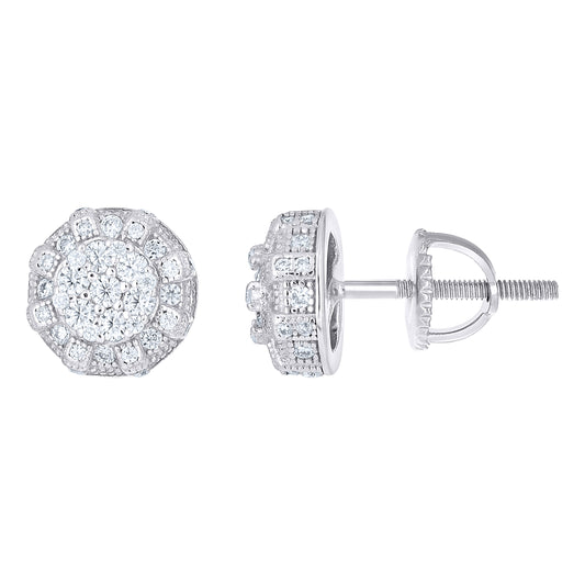 925 Sterling Silver Moissanite Stud Earrings