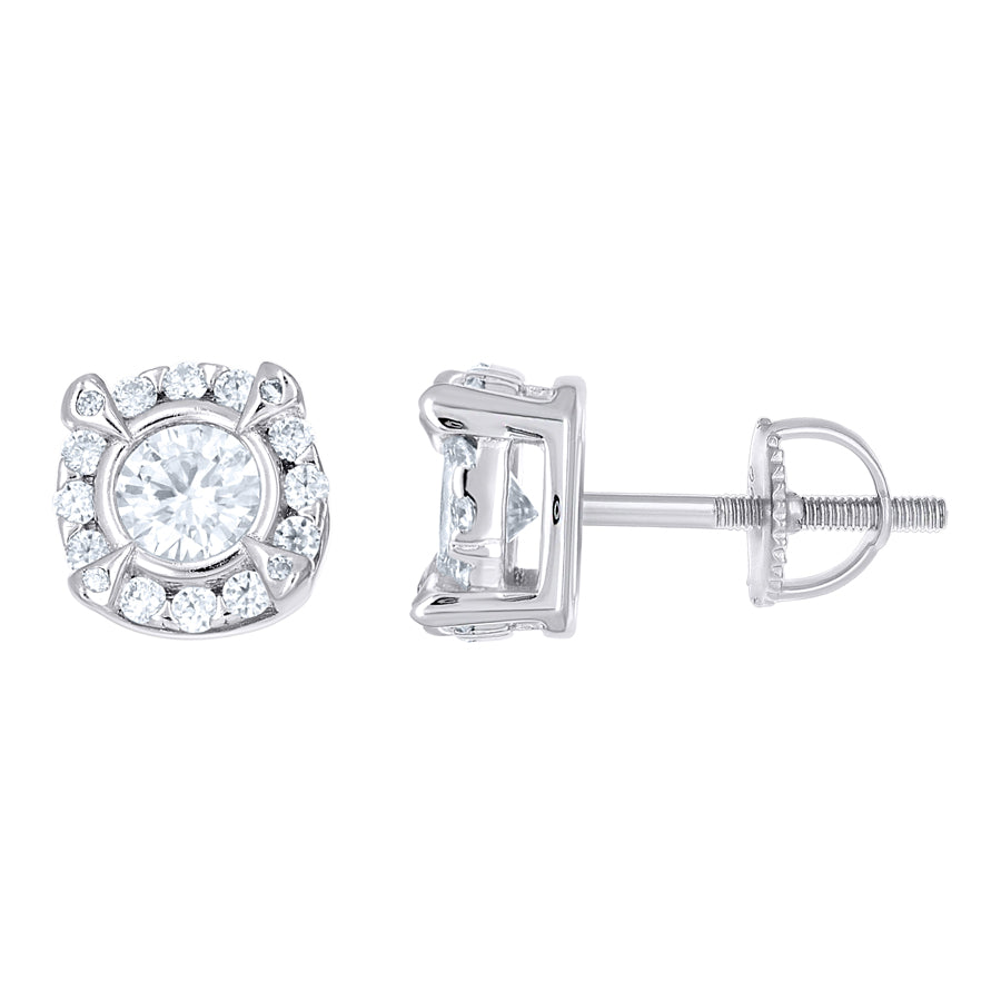 925 Sterling Silver Moissanite Stud Earrings