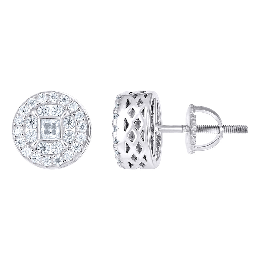 925 Sterling Silver Moissanite Stud Earrings