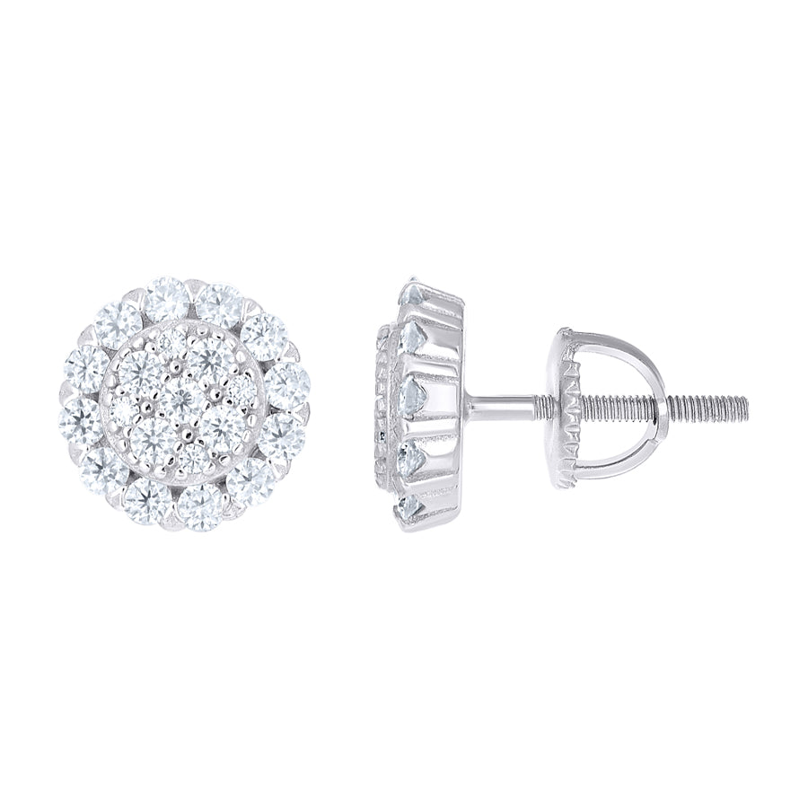 925 Sterling Silver Moissanite Stud Earrings