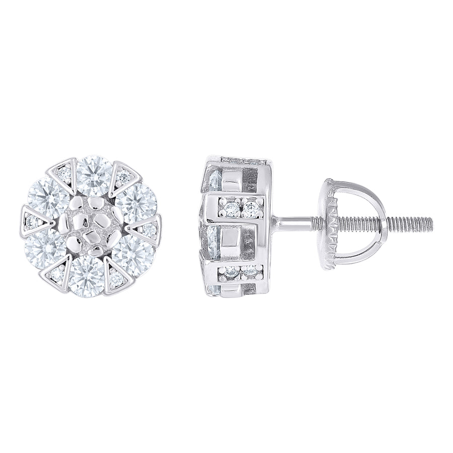 925 Sterling Silver Moissanite Stud Earrings