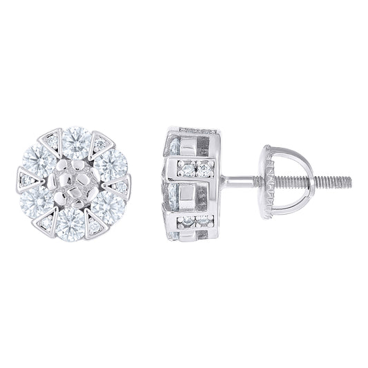 925 Sterling Silver Moissanite Stud Earrings