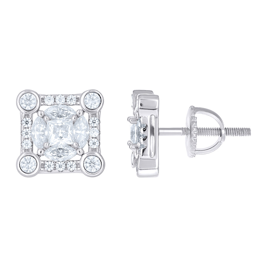 925 Sterling Silver Moissanite Stud Earrings